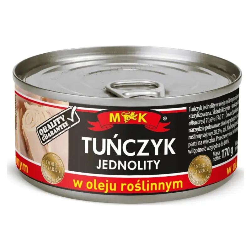Тунець у олії M&K Tunczyk Jednolity w oleju roslinnym 170г/120г Польща