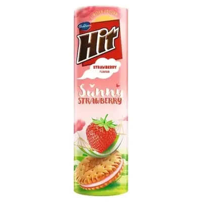 Печиво сендвіч із полуничним кремом Hit Sunny Strawberry 220г Польща