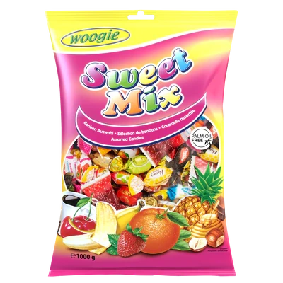 Цукерки Карамельна суміш БЕЗ ПАЛЬМОВОГО МАСЛА Woogie Sweet Mix 1кг Австрія