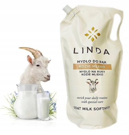 Мило для рук рідке зволожуюче з козячим молоком Linda Mydlo do rak Goat milk Softness 900мл Польща