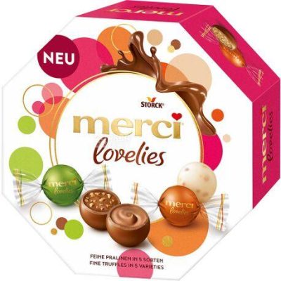Шоколадні цукерки Merci Lovelies 185 г Німеччина