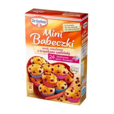 Суміш для кексів із краплями шоколаду Dr. Oetker Mini babecki smak waniliowy z kropelkami czekolady 250 г Польща