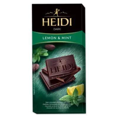 Шоколад темний із м'ятою та лимоном 50% какао Heidi Dark Lemon&Mint 80 г Румунія