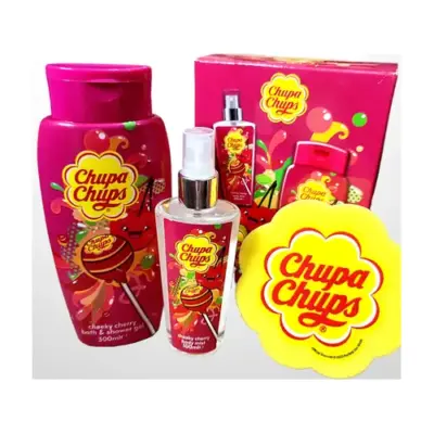 Подарунковий набір з ароматом вишні Chupa Chups для душу (Гель, міст і мочалка) Великобританія