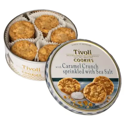 Печиво Jacobsens of Denmark Tivoli Caramel Crunch & Sea Salt у ж/б 150 г Данія