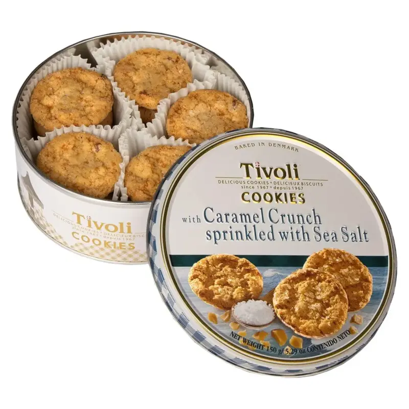 Печиво Jacobsens of Denmark Tivoli Caramel Crunch & Sea Salt у ж/б 150 г Данія