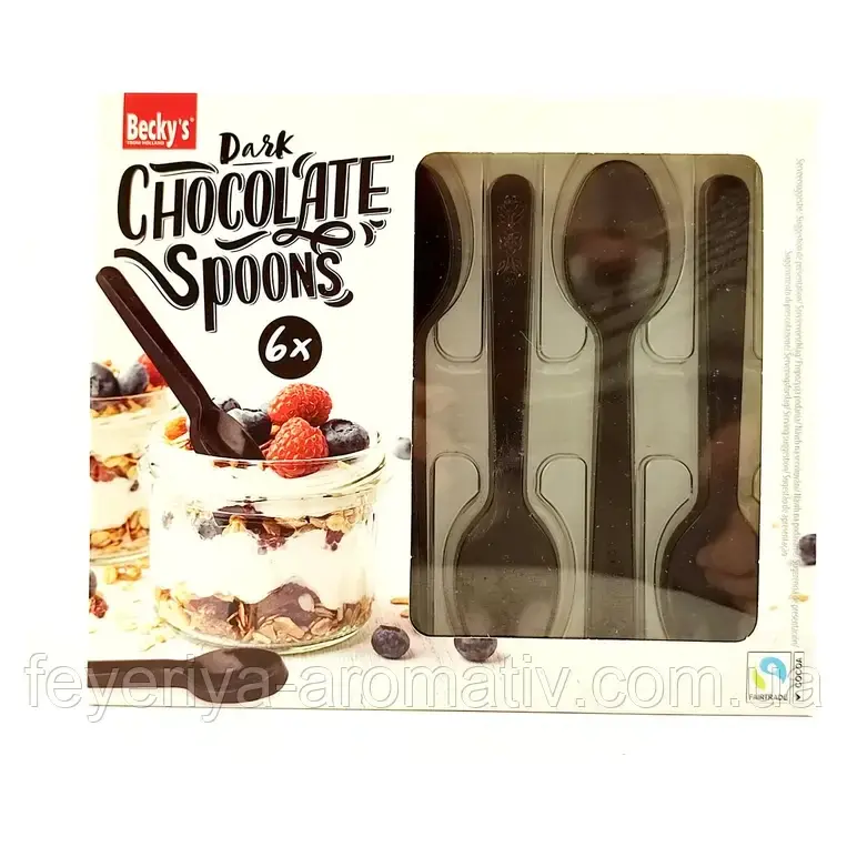 Шоколадні ложки Becky`s Dark Chocolate Spoons 6 шт 48 г 50% какао Нідерланди
