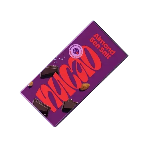 Шоколад чорний із мигдалем і морською сіллю 64% какао Nucao Almond Sea Salt 85 г Німеччина