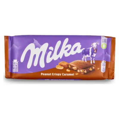 Шоколад молочний MILKA Peanut Crispy Caramel Швейцарія 90 г