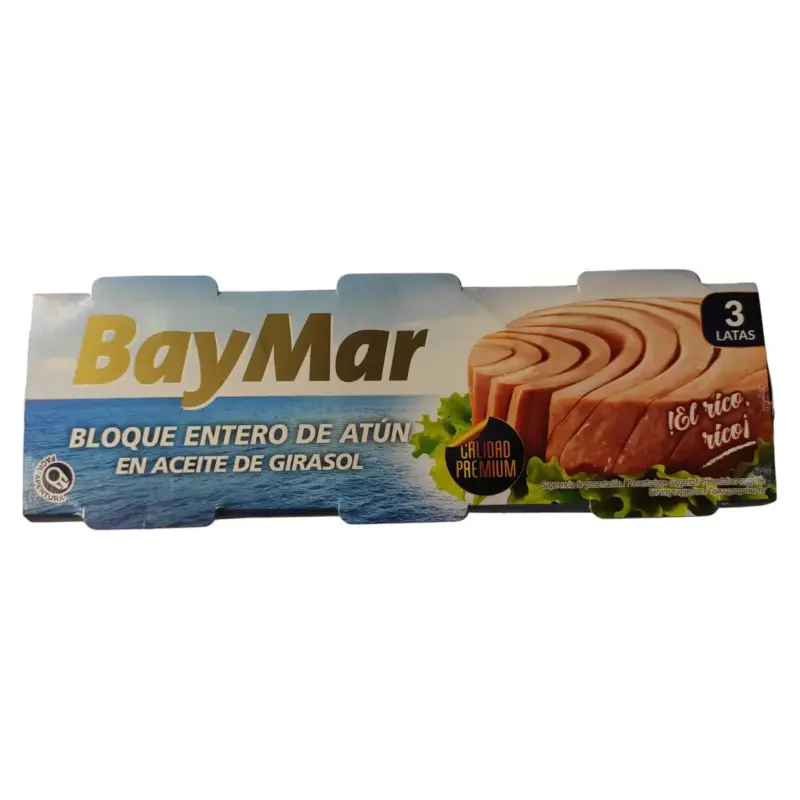 Тунець шматочками в соняшниковій олії BAY MAR Atun (3х80г) 240 г Іспанія
