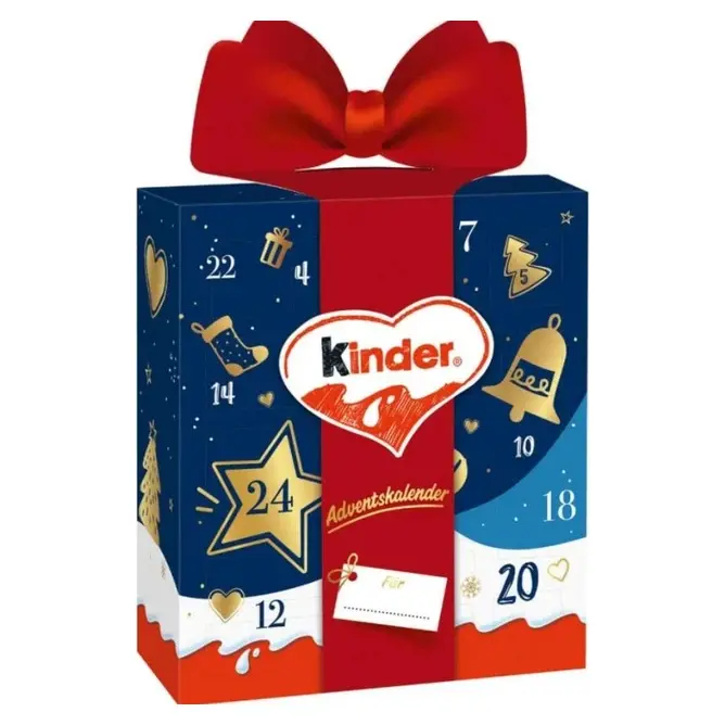Адвент — календар Кіндер з бантом Kinder Mix 214 г (24 шт.) Німеччина