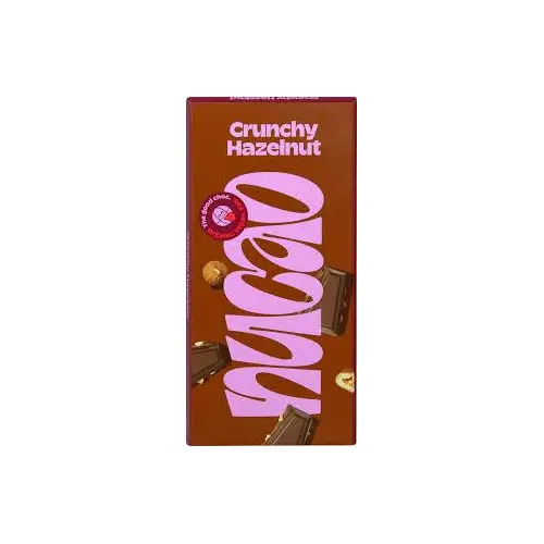 Шоколад чорний зі шматочками фундука 53% какао Nucao Crunchy Hazelnut 85 г Німеччина