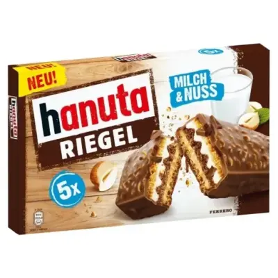 Вафельний батончик Ханута молоко та фундук Hanuta milch&nuss 5*34,5 г 172 г Італія