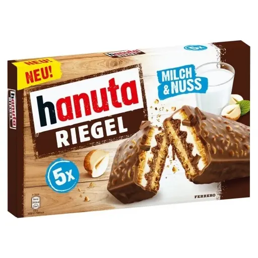 Вафельний батончик Ханута молоко та фундук Hanuta milch&nuss 5*34,5 г 172 г Італія