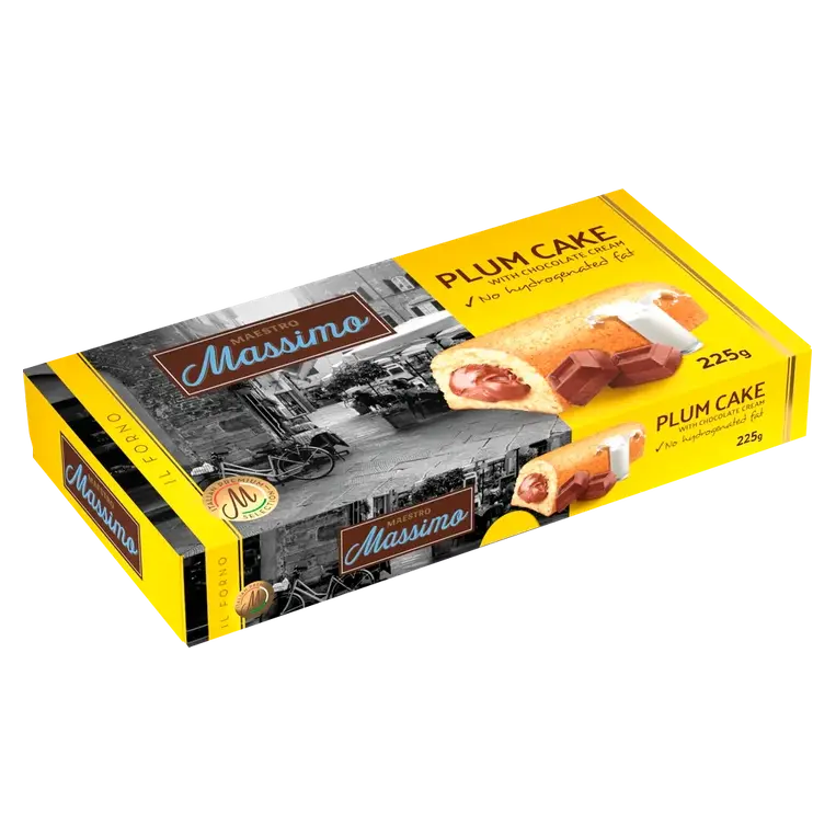 Тістечко бісквітне із шоколадним кремом Maestro Massimo Plum Cake Chocolate 225 г (5 шт.) Італія