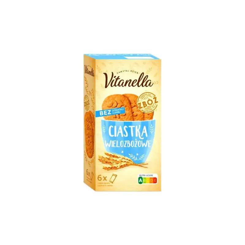 Печиво мультизернове без додавання цукру Vitanella (6х50г) 300 г Польща