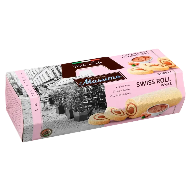 Рулет бісквітний із горіховим кремом Maestro Massimo whith Hazelnut Cream 300 г Італія