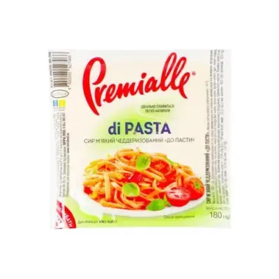 Сир м'який чедерезований Моцарела "До пасти" 45% Premialle di Pasta в/у 180 г Україна