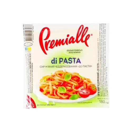 Сир м’який чедерезований Моцарела “До пасти” 45% Premialle di Pasta в/у 180 г Україна
