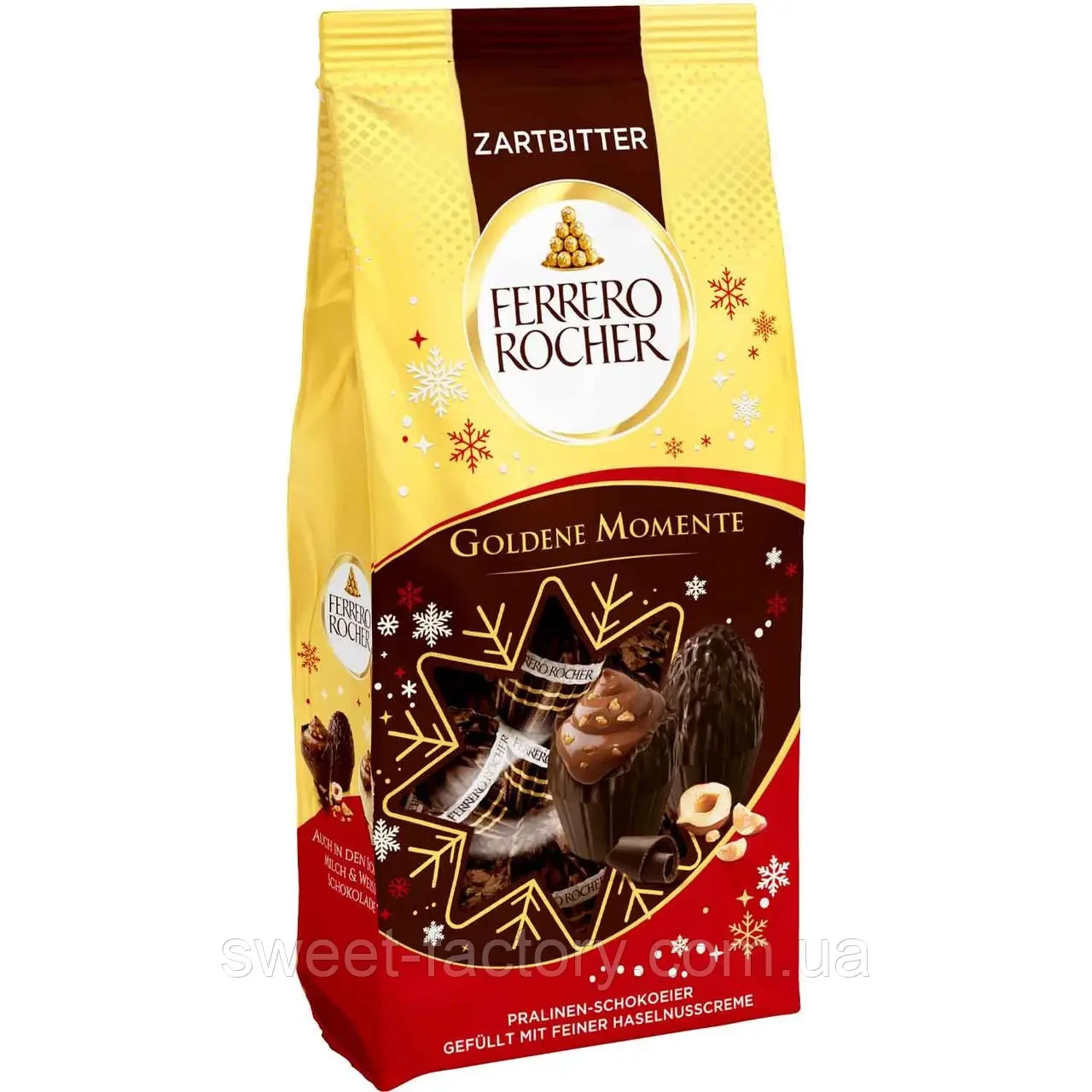 Цукерки в темному шоколаді Ferrero Rocher Goldene Momente Zartbitter 90 г Італія