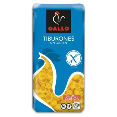 Макаронні вироби БЕЗ ГЛЮТЕНА, ЛАКТОЗИ, ЯІЦ Рожки Gallo Tiburones 450 г Іспанія