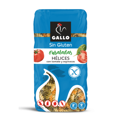 Макаронні вироби БЕЗ ГЛЮТЕНА, ЛАКТОЗИ Спіральки Gallo Ensaladas 450 г Іспанія