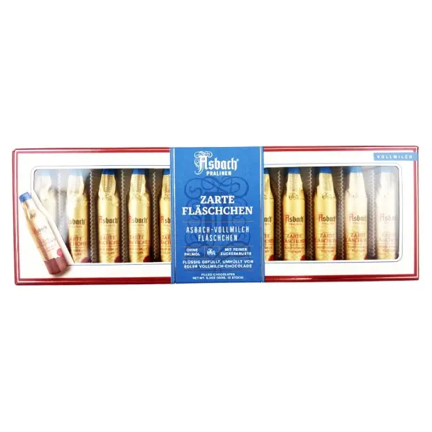 Цукерки з молочного шоколаду з бренді Asbach Pralinen Zarte Fläschen in Vollmilch-Chocolade 150 г Німеччина