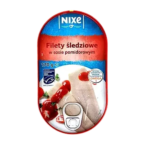 Філе оселедця в помідорному соусі Nixe Filety Sledz w sosie pomidorowym Польща 170г