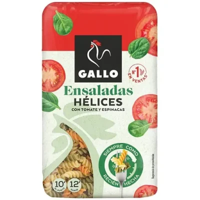 Макаронні вироби з томатами та шпинатом Спіраль Gallo Ensaladas Hélices 450 г Іспанія