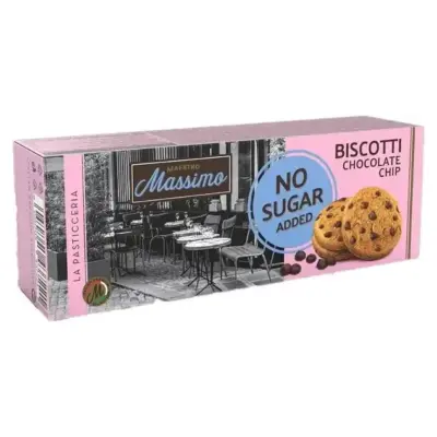 Печиво БЕЗ САХАРА із шоколадною крихтою Maestro Massimo Biscotti 135 г Італія