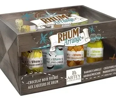 Цукерки з чорного шоколаду Пляшки з Ромом Abtey Rhum Arrange 155 г Франція