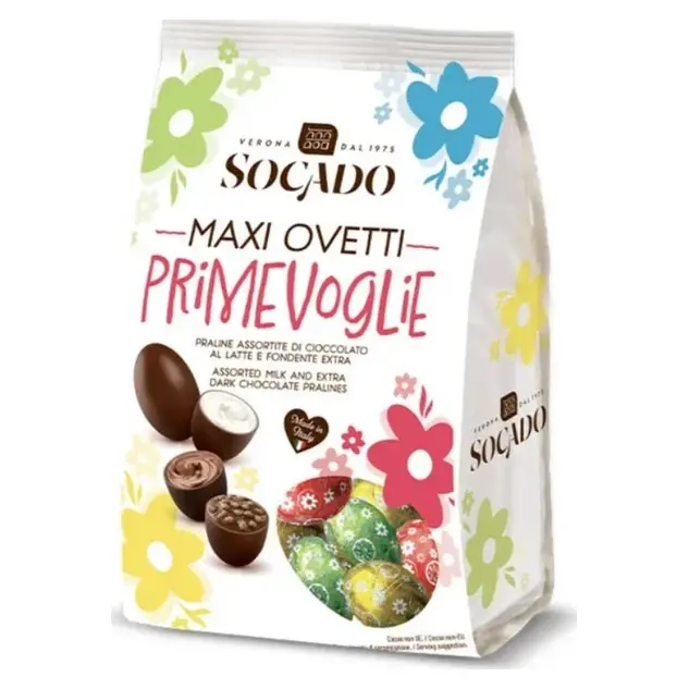 Цукерки шоколадні Яйця Асорті Socado Maxi Ovetti Primevoglie 400 г Італія