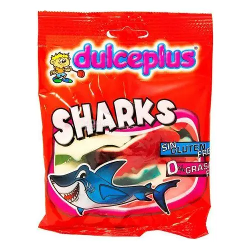 Желейні цукерки БЕЗ ГЛЮТЕНА Акули Dulceplus Sharks 100 г Іспанія