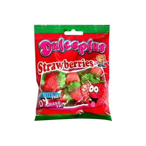 Желейні цукерки БЕЗ ГЛЮТЕНА Полунички Dulceplus Strawberries 100 г Іспанія