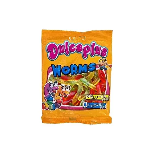 Желейні цукерки БЕЗ ГЛЮТЕНА Черв’ячки Dulceplus Worms 100 г Іспанія