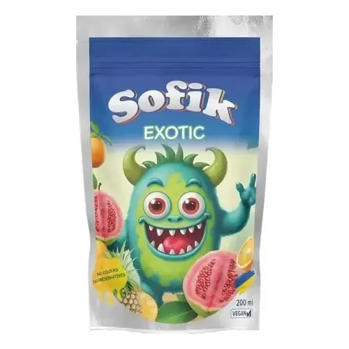 Напій сіковий зі смаком екзотикічних фруктів Sofik Exotic з трубочкою 200 мл