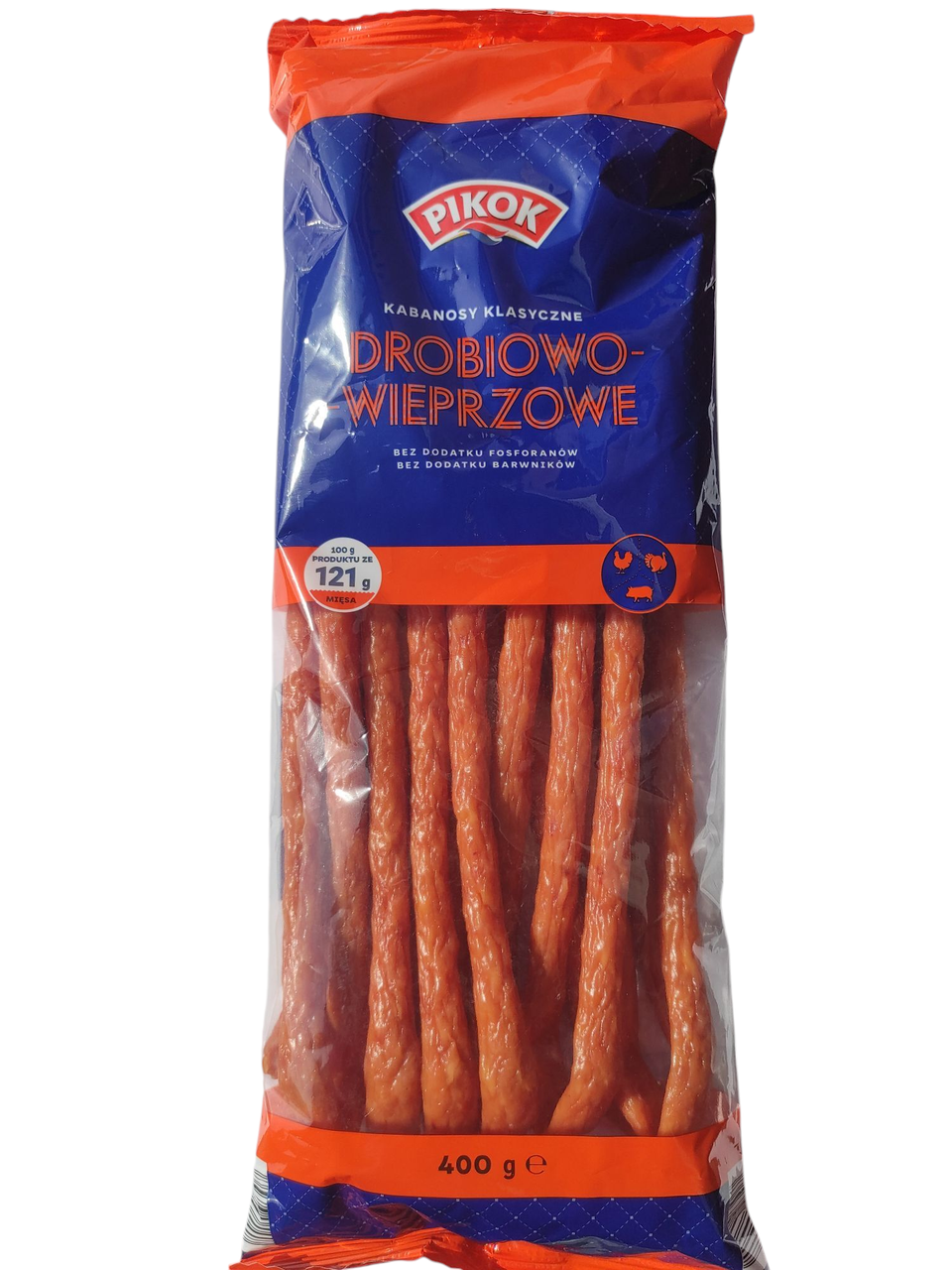 Ковбаски Кабаноски зі свинини Pikok KABANOSY 400 г Польща