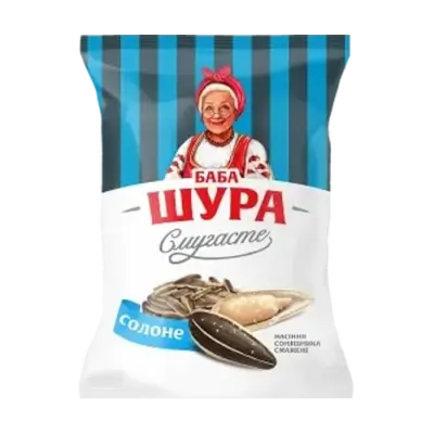 Семески соняшника смугасті смажені із сіллю "Баба Шура" 100 г
