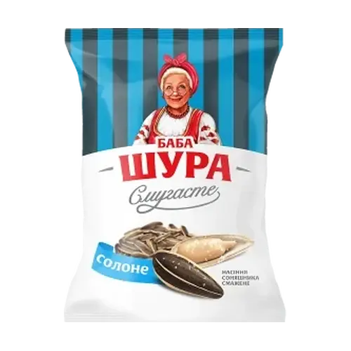 Семески соняшника смугасті смажені із сіллю “Баба Шура” 100 г