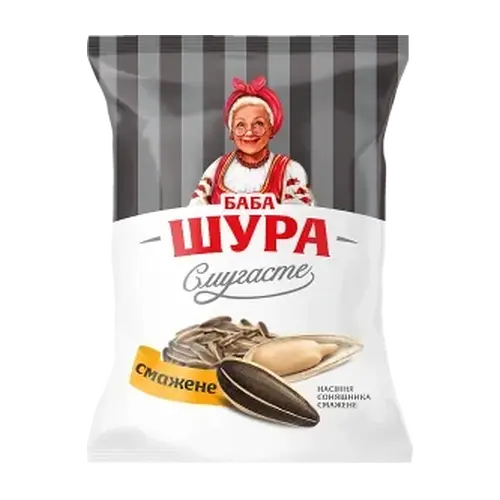 Семески соняшника смугасті смажені “Баба Шура” 100 г