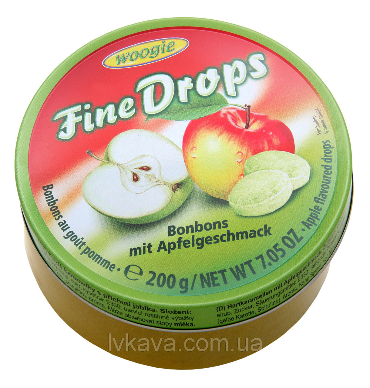 Льодяники (цукерки) Woogie Fine Drops (дрібні краплі) яблучний вкусАвстрия 200г