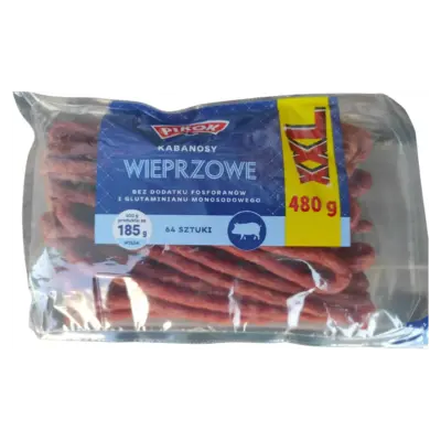 Ковбаски Кабаноски зі свинини Pikok KABANOSY 480 г Польща
