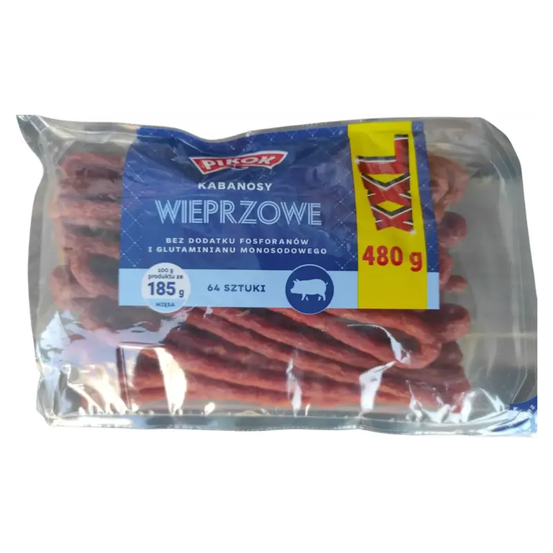 Ковбаски Кабаноски зі свинини Pikok KABANOSY 480 г Польща