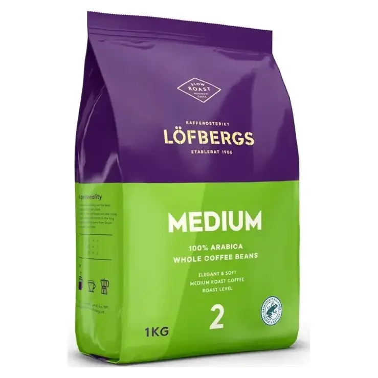 Кава в зернах 100% Арабіка Lofbergs Medium 1 кг Швеція