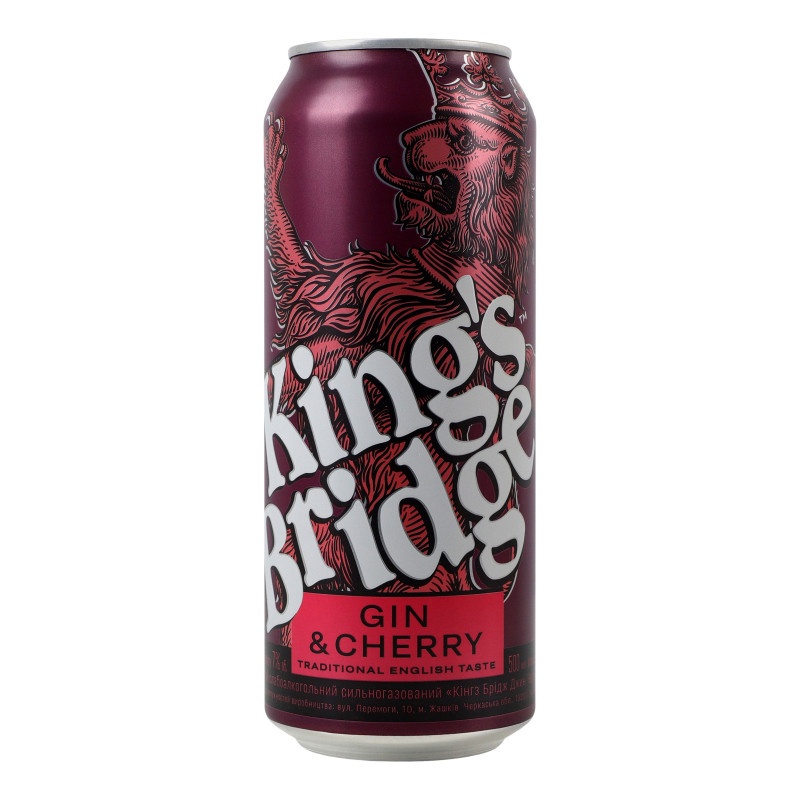 Напій слабоалкогольний King's Bridge Gin&Cherry 7% 500 мл Україна