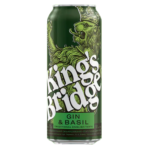 Напій слабоалкогольний King’s Bridge Gin&Basil 7% 500 мл Україна