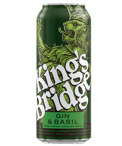 Напій слабоалкогольний King's Bridge Gin&Basil 7% 500 мл Україна
