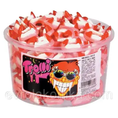 Желейні (жувальні) цукерки Trolli -Дракула-Зуби Німеччина 1050г (150 шт)