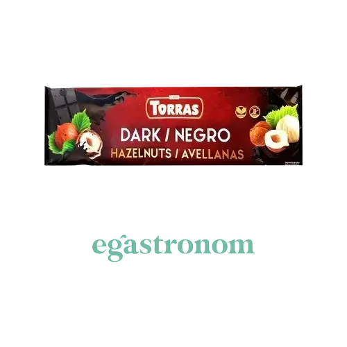 Шоколад чорний із фундуком БЕЗ ГЛЮТЕНА Torras Dark Chocolate with Huzelnuts 300 г Іспанія