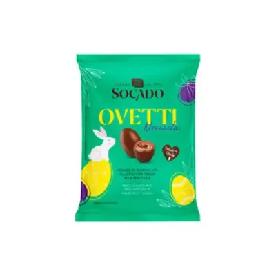 Цукерки шоколадні Яйця з горіховим праліне Socado Ovetti Primevoglie Nocciola110 г Італія
